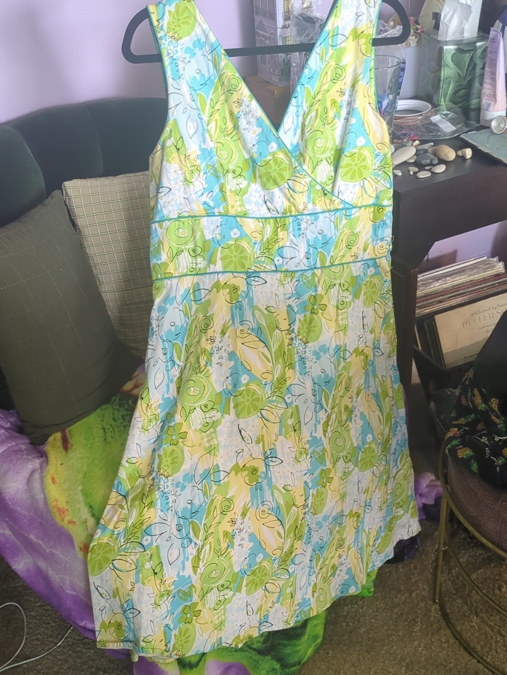 Amanda Smith Lime & Aqua Floral V-Neck Sundress